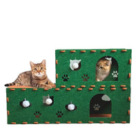 Felt Cat Tunnel Bed with Scratch Pad, Durable and Wear-Resistant, All-Season Cat Play Tunnel