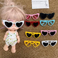 8cm Wide Heart-Shaped Doll Sunglasses for 24cm Dolls and Pets