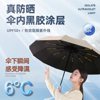 Automatic Large Sun/Rain Umbrella with UV Protection, Foldable