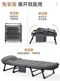 Foldable Office Nap Cot with Mattress, Portable Recliner for Lunch Break, Camping, or Hospital Visits