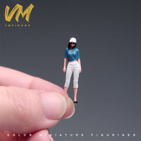VM 1/64 1/24 Fashion Woman with Hat Miniature Figure Model Hand-Painted Scene Ornament