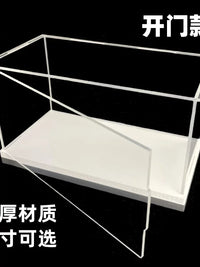 Clear Acrylic Display Case with Hinged Door for Collectibles, Action Figures, Model Cars, and Building Blocks