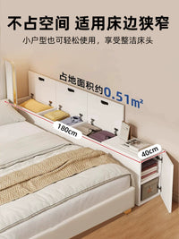 Solid Wood Bedside Table Narrow Storage Cabinet with Side Door for Small Spaces
