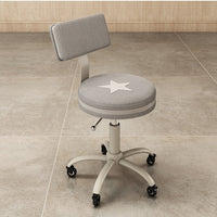 Lamb Velvet Swivel Bar Stool with Backrest and Wheels for Salon, Dental, and Beauty Use