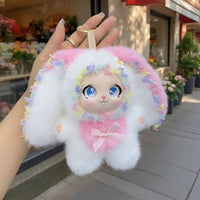 Plush Big-Eared Bunny Keychain Pendant for Bags and Gifts