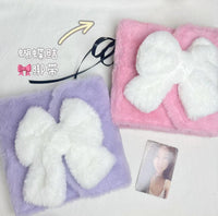 INS Plush Bowknot Magnetic Photo Card Holder Album