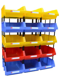 Industrial Grade Stackable Plastic Storage Bins for Parts and Tools