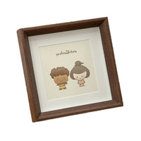 Wooden Square Photo Frame with Hollow Design, Desktop Display for 4, 5, 6, 9 Inch Pictures