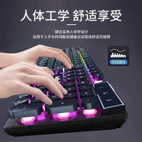Wired Punk Mechanical Feel Gaming Keyboard and Mouse Combo with Headset for PC Esports