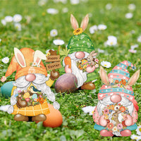 Easter Gnome Yard Sign Outdoor Garden Decoration