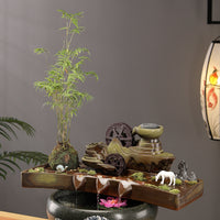 Tabletop Water Fountain Ornament with Circulating Filter for Fish Tank & Pond Landscaping
