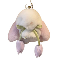 Cute Faux Rabbit Fur Bunny Keychain Plush Mini Doll Backpack Ornament Gift