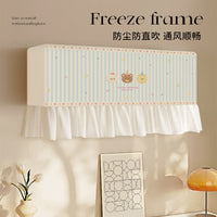 Air Conditioner Dust Cover with Wind Deflector for Wall-Mounted Units, Full Coverage, No Removal Needed During Operation