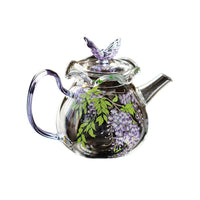 Wisteria Blossom Heat-Resistant Glass Teapot Set with Gongdao Cup and Teacups