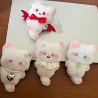 Cute Fox Plush Keychain with Squeaker - Cartoon Animal Bag Charm