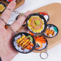 Realistic Sushi Donburi Keychain Pendant for Claw Machines and Bags