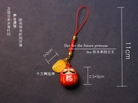 Japanese Daruma Bell Keychain for Bags, Phones, and Cars - Good Luck Charm Gift
