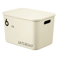 Cream Style Large Capacity Storage Box with Lid for Bedroom Snacks Toys Sundries