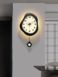 Vintage Style Wall Clock for Living Room, Cream Aesthetic, Sound-Activated Luminous