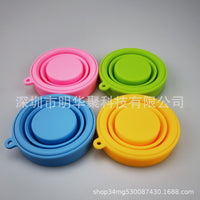 Collapsible Silicone Travel Cup with Lid - Portable Outdoor Water Bottle for Sports & Hiking