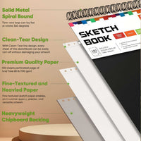 A4 Sketchbook for Art Students, Spiral-Bound Drawing Pad for Sketching, Tracing, and Doodling