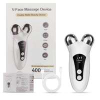 Microcurrent V-Face Roller Massager for Facial Lifting and Skin Rejuvenation