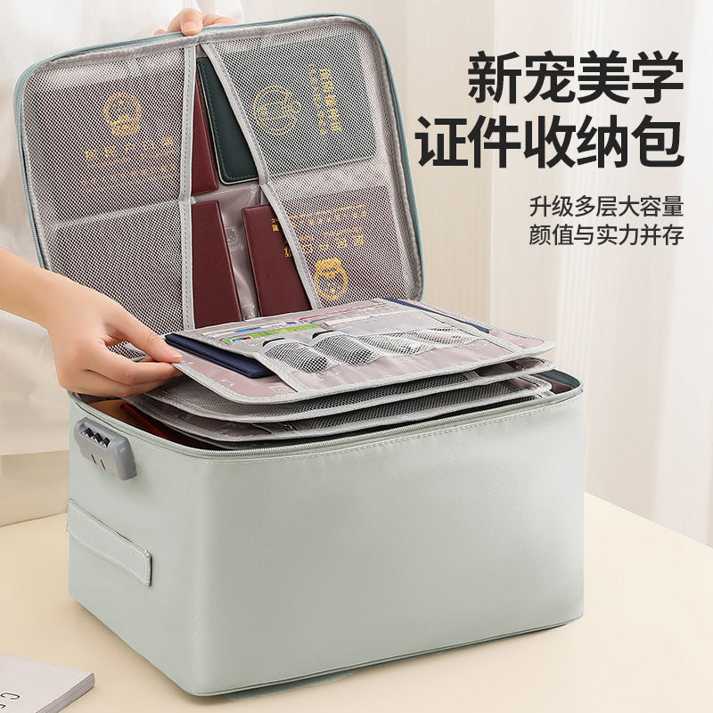 Multi-functional Polyester Document Storage Bag, Thickened Waterproof Organizer