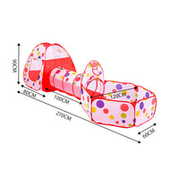 Kids 3-in-1 Play Tent with Tunnel and Ball Pit, Foldable Indoor/Outdoor Toy