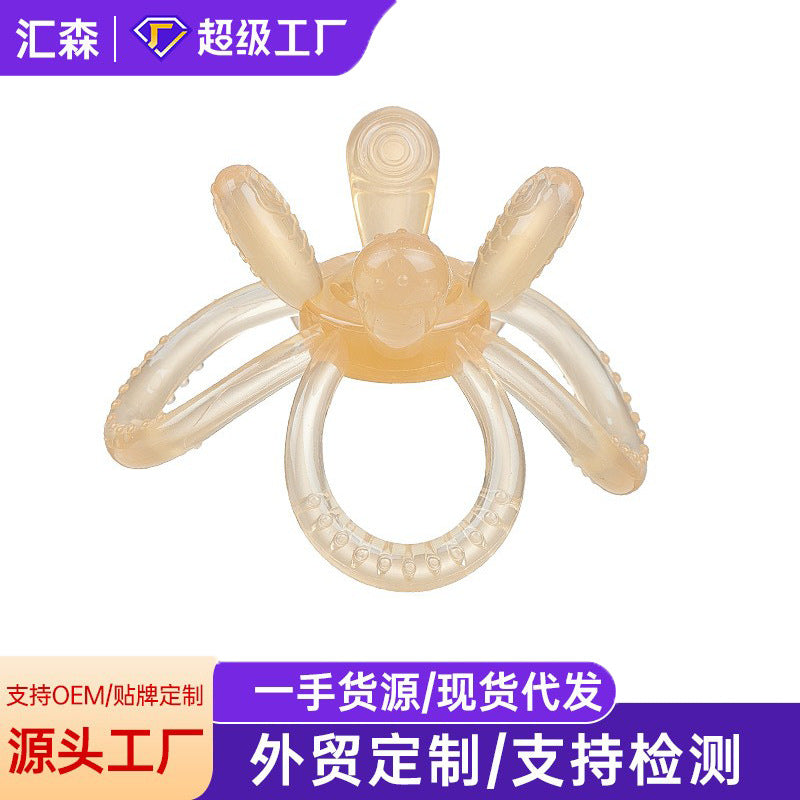 Baby Teether Petal Ball Silicone Molar Stick Infant Soothing Toy