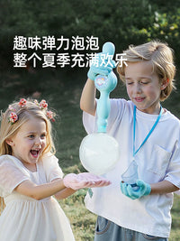 Automatic Bubble Wand Machine for Kids, Non-Toxic Bubble Blower Toy with Elastic Smoke Effect, Handheld Electric Bubble Maker Gift