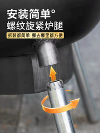 Portable Outdoor Wood Burning Stove with Wok Pan for Camping and Home Use