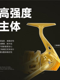 Lightweight All-Metal Spinning Fishing Reel with Electroplated Spool