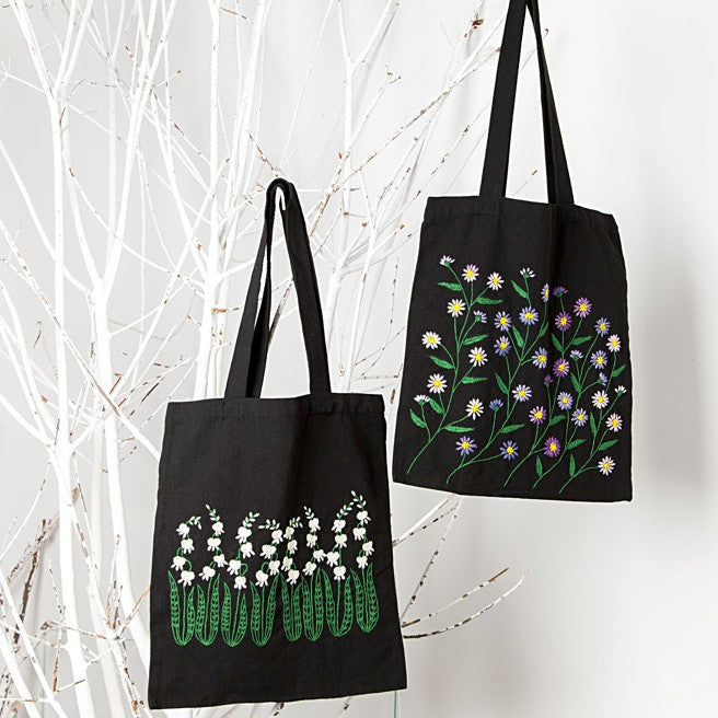 Sashiko Embroidery DIY Canvas Bag Kit for Beginners
