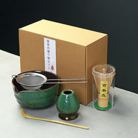 Japanese Style Ceramic Matcha Bowl Set with Whisk and Filter