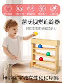 Montessori Wooden Visual Tracking Ball Run Toy for Fine Motor Skills Development 1-2 Years