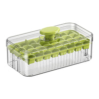 Food Grade Silicone Ice Cube Tray with Lid, Double Layer 64-Grid Press Release Ice Box with Storage Bin for Freezer