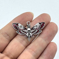 Gothic Skull Moth Pendant for DIY Jewelry Making
