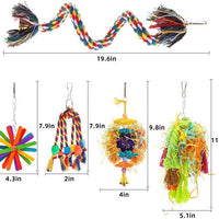 5-Pack Parrot Chewing Toys with Cotton Rope and Rattan Balls for Birds