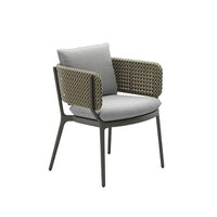 Outdoor Wicker Patio Dining Set with Aluminum Frame and Rock Slab Tabletop, Weather-Resistant Garden Furniture
