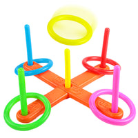 Kids Ring Toss Game Set Indoor Outdoor Throwing Quoits Sports Exercise Toy for Preschool Parent-Child Interaction