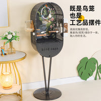 Large Transparent Bird Cage for Parakeets Cockatiels Peonies Finches, Standing Villa Style Birdhouse