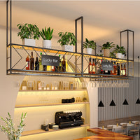 Bar Counter Top Wine Rack Hanging Cabinet Light Luxury Bar Suspended Wine Cabinet Red Wine Rack Storage Rack Inverted Goblet Holder