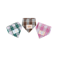 Pet Plaid Bandana or Bow Tie Collar Set for Cats and Dogs