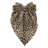 Leopard Print Bow Hair Claw Clip Handmade Fabric Hair Accessories