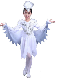Kids' Bird Performance Costume White Dove Sparrow Dance Outfit