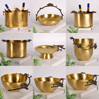 American Style Pure Brass Handmade Vase Ice Bucket for Living Room Decor