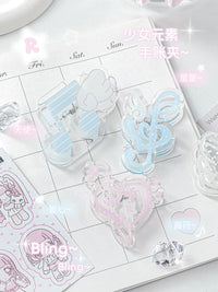 RosyPosy Transparent Acrylic Binder Clips for Stationery and Planners