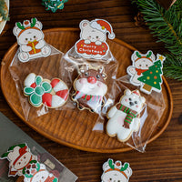 Christmas Cartoon Cookie Candy Bags with Header Cards for Baking Gifts
