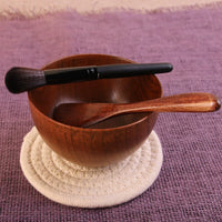 Wooden SPA Facial Mask Mixing Bowl Set with Stirring Stick and Scraper for DIY Beauty Treatments