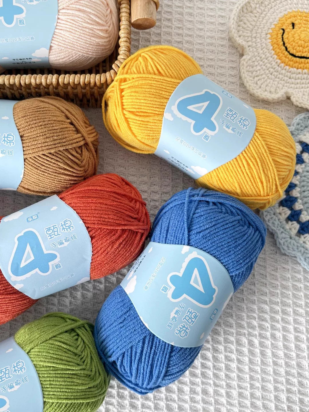 Combed Cotton Milk Yarn Ball for Hand Knitting and Crochet DIY Crafts